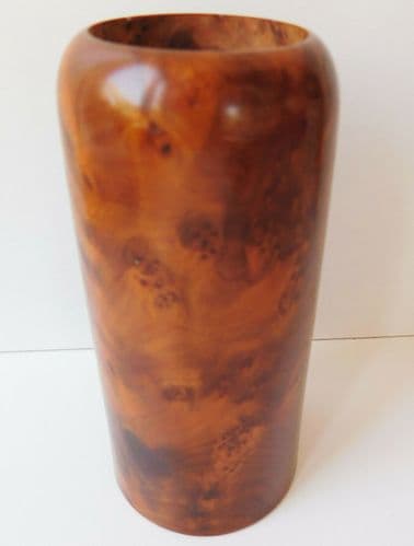 Thuya wood candle holder vintage burled wooden tealight holder 12 cm tall B